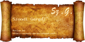 Szondi Gergő névjegykártya
